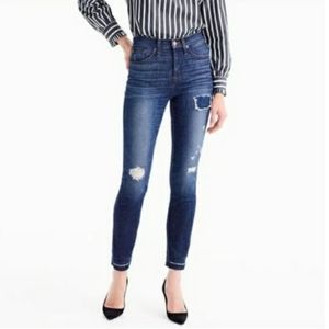 J.Crew 9" High Rise Tootpick Jean in Lassiter Wash
